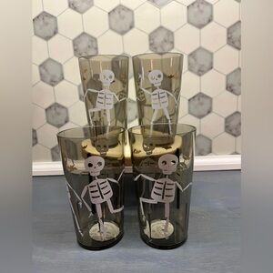 NWT set of 4 black acrylic Halloween
 Cups tumblers with skeleton Hyde and Eek